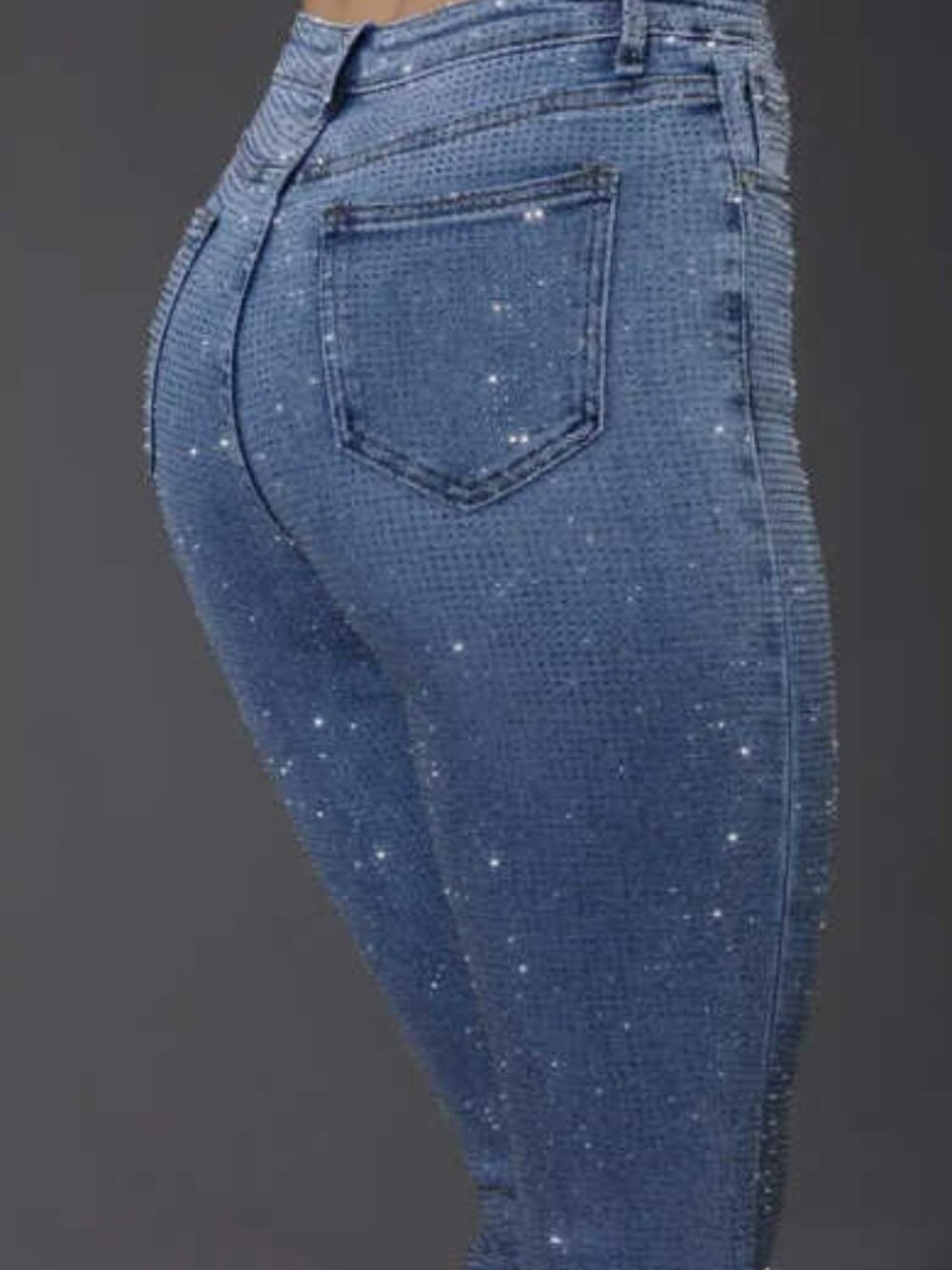 Blue Wash Full Stone Bling Jeans